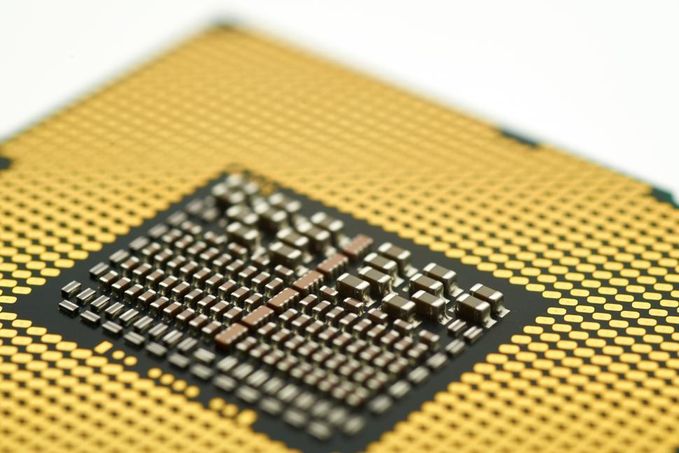 Free Image of A close up of a computer chip 