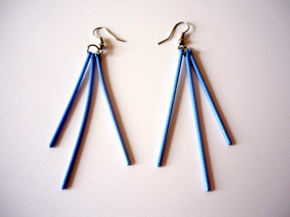 Free Image of Blue Earrings on White Surface 