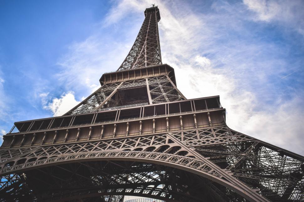 Free Image of A close up of the Eiffel Tower 