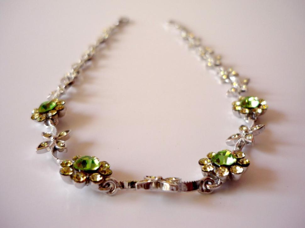 Free Image of Green and Silver Beaded Bracelet 