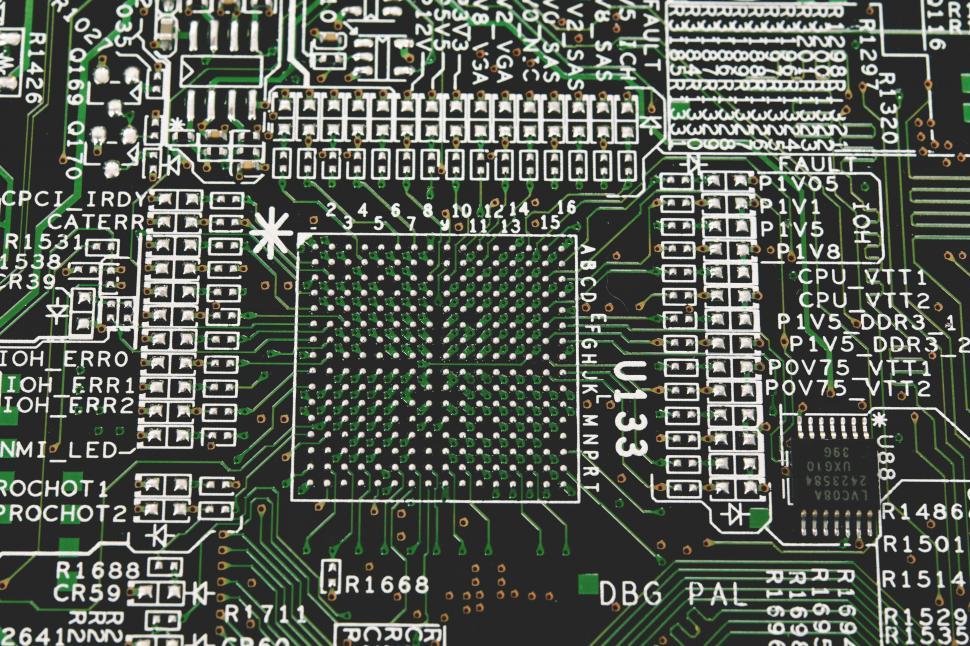 Free Image of A close up of a circuit board 