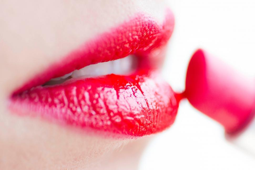 Free Image of A close up of a woman s lips 