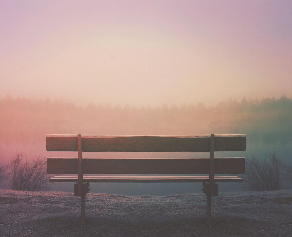 Free Image of A bench in the fog 