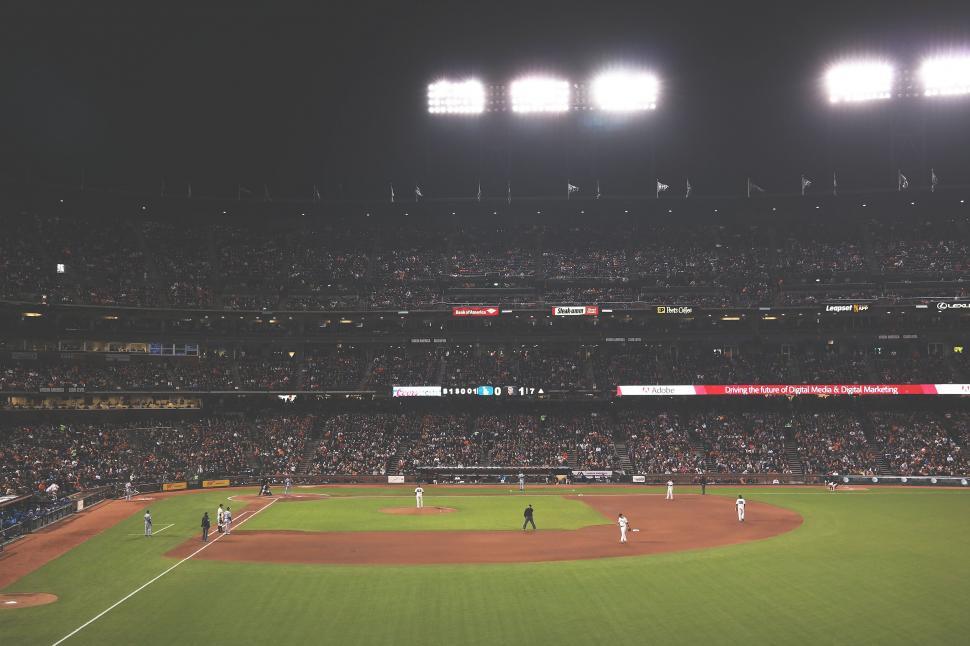 Free Image of A baseball game in a stadium 