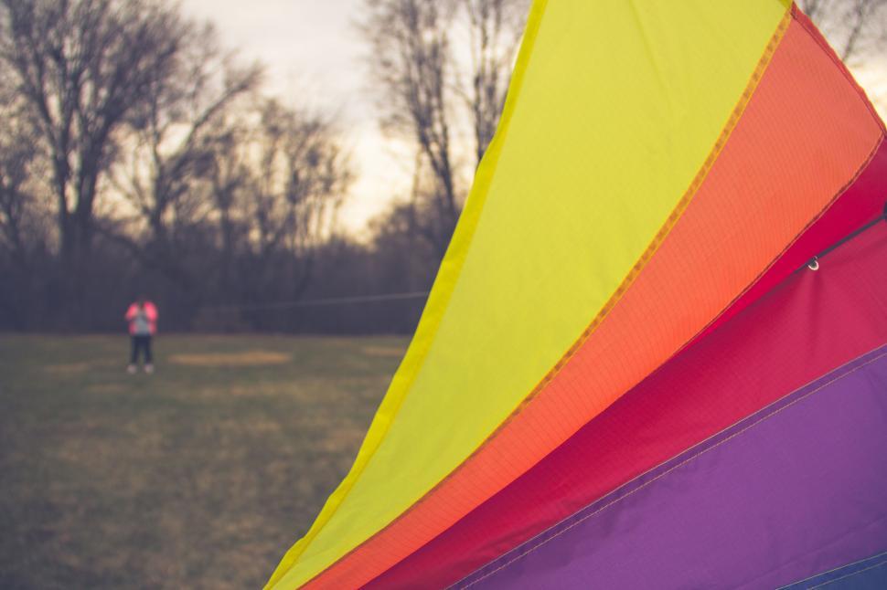 Free Image of A colorful kite in a field 