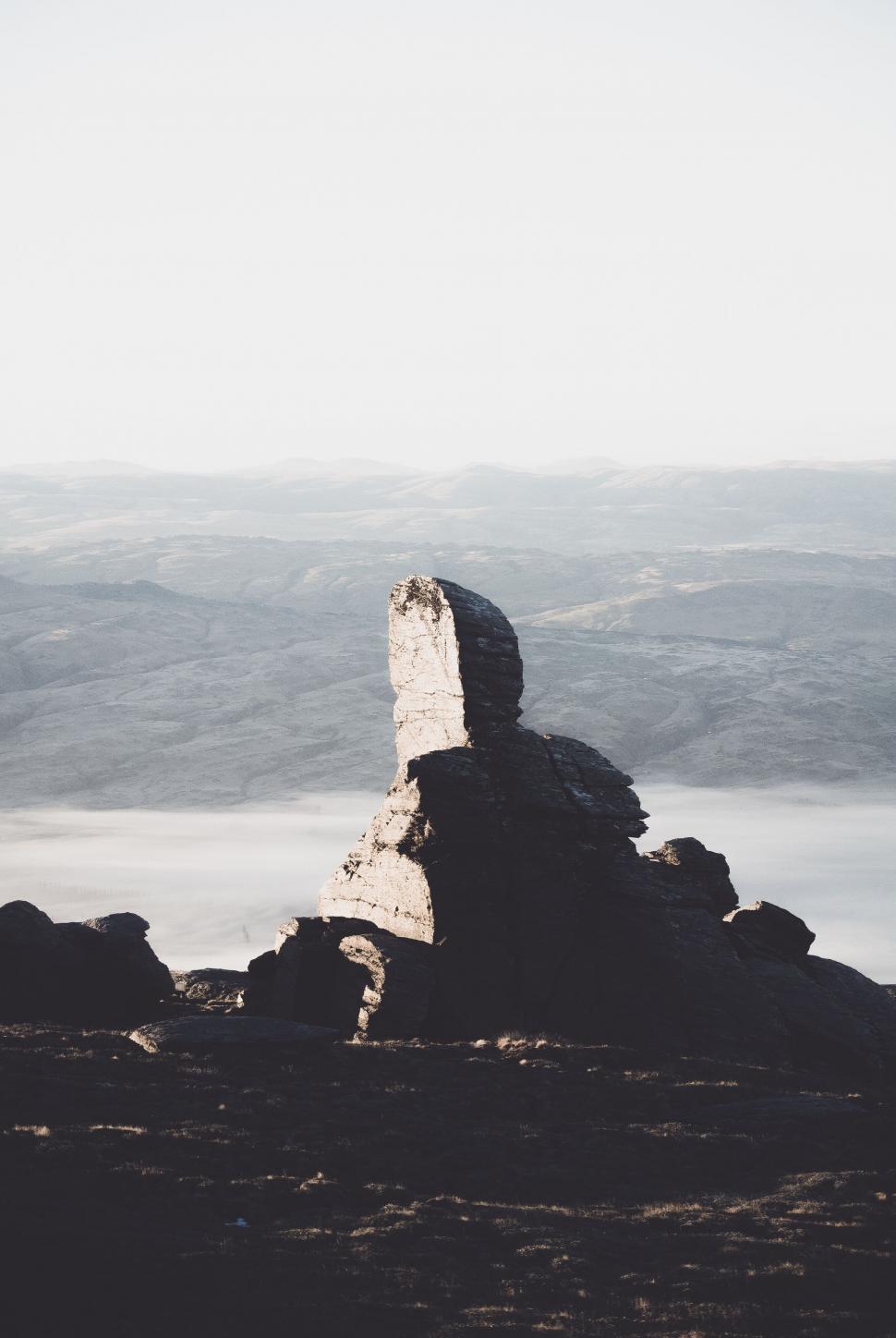 Free Image of A rock formation on a mountain 