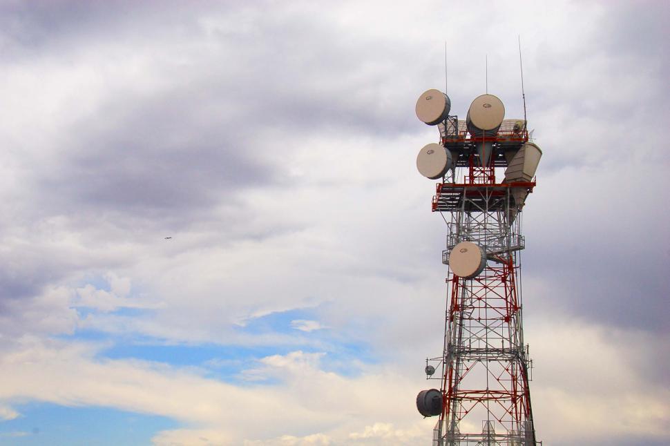 Download Free Stock Photo of Microwave Transmission Tower 