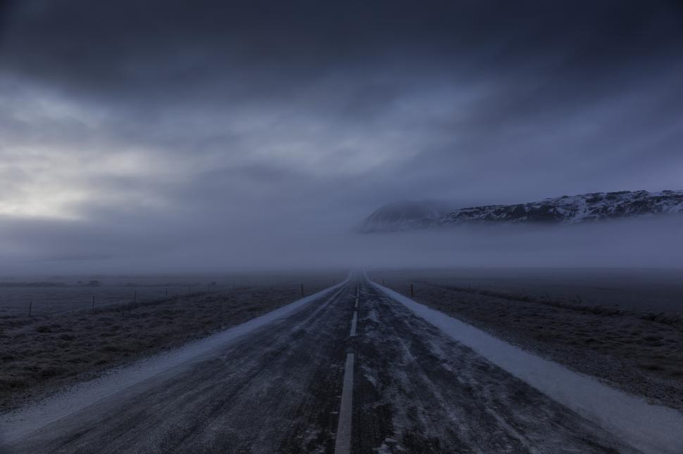 Free Image of A road with snow on it 