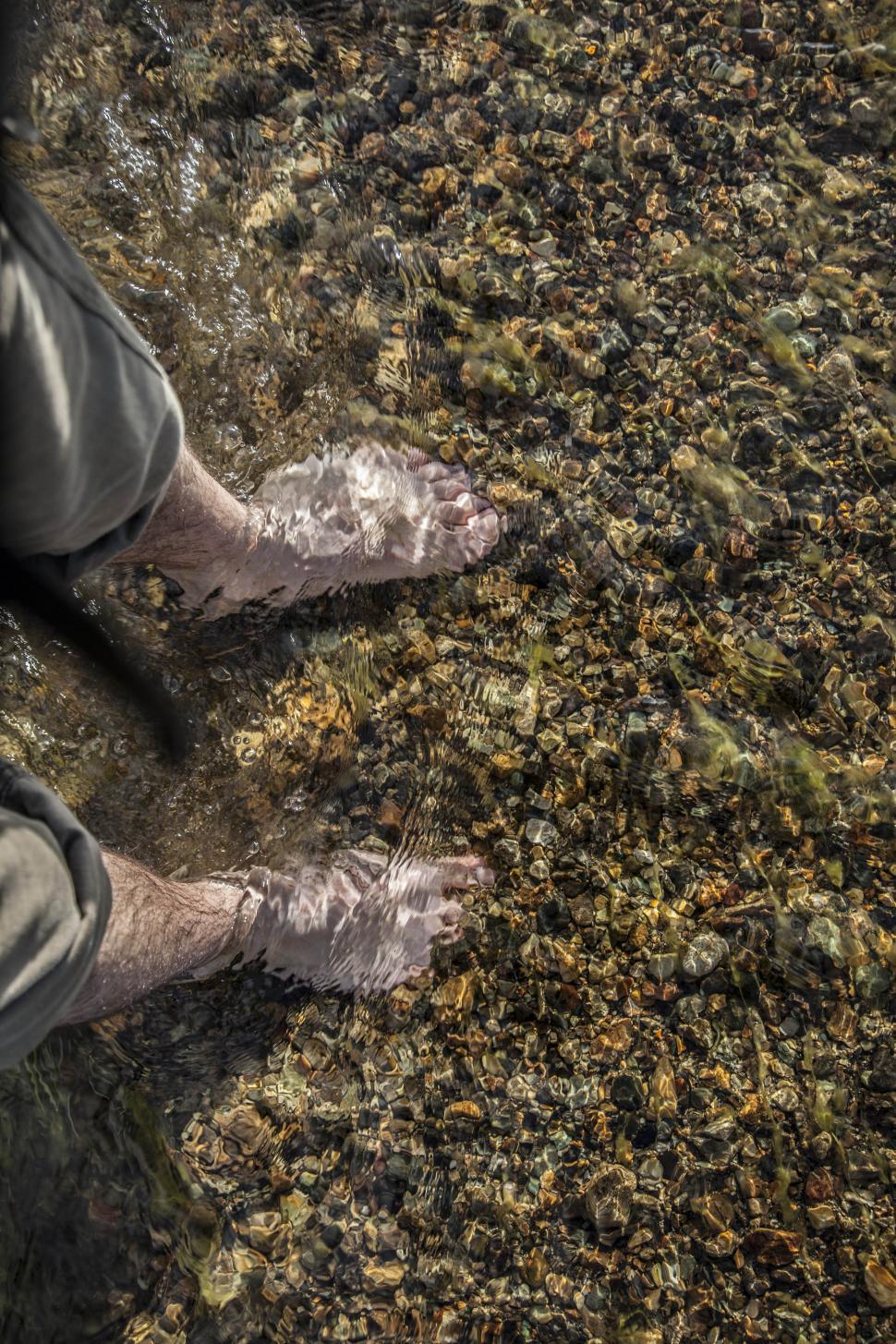 Free Image of A person s feet in water 