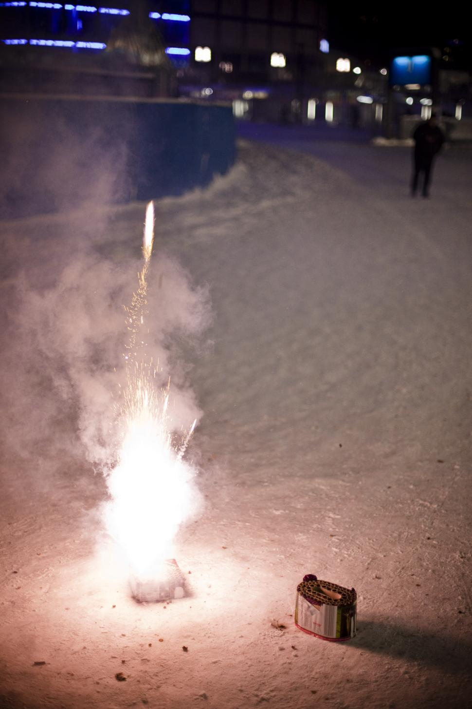 Free Image of A firework in the snow 