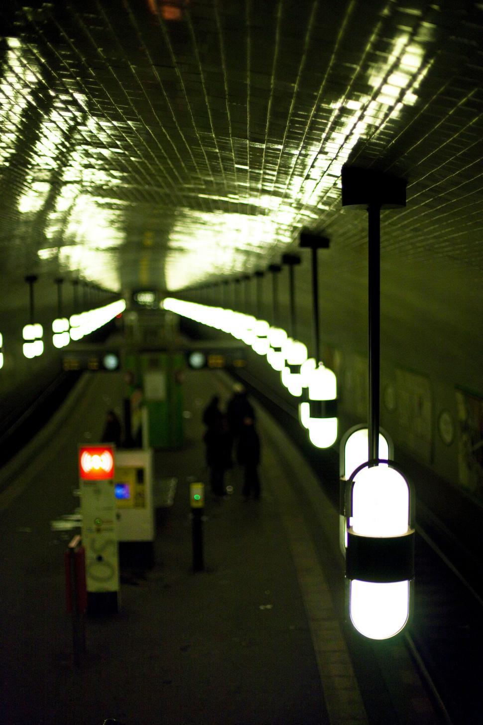 Free Image of A subway station with lights 