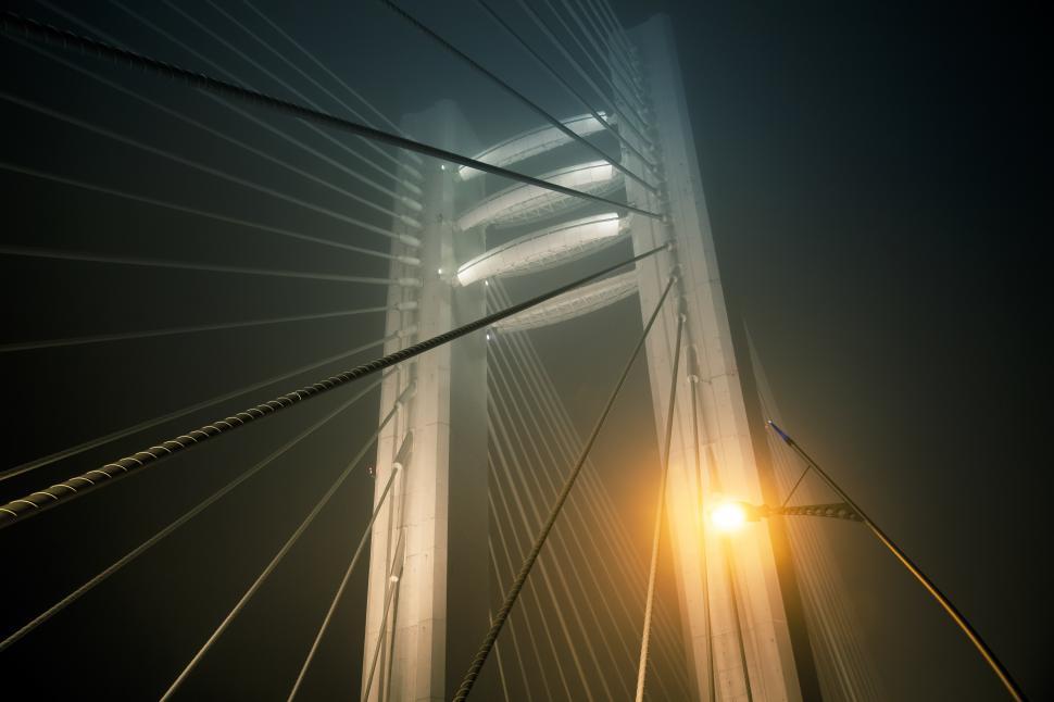 Free Image of A bridge with cables and wires 