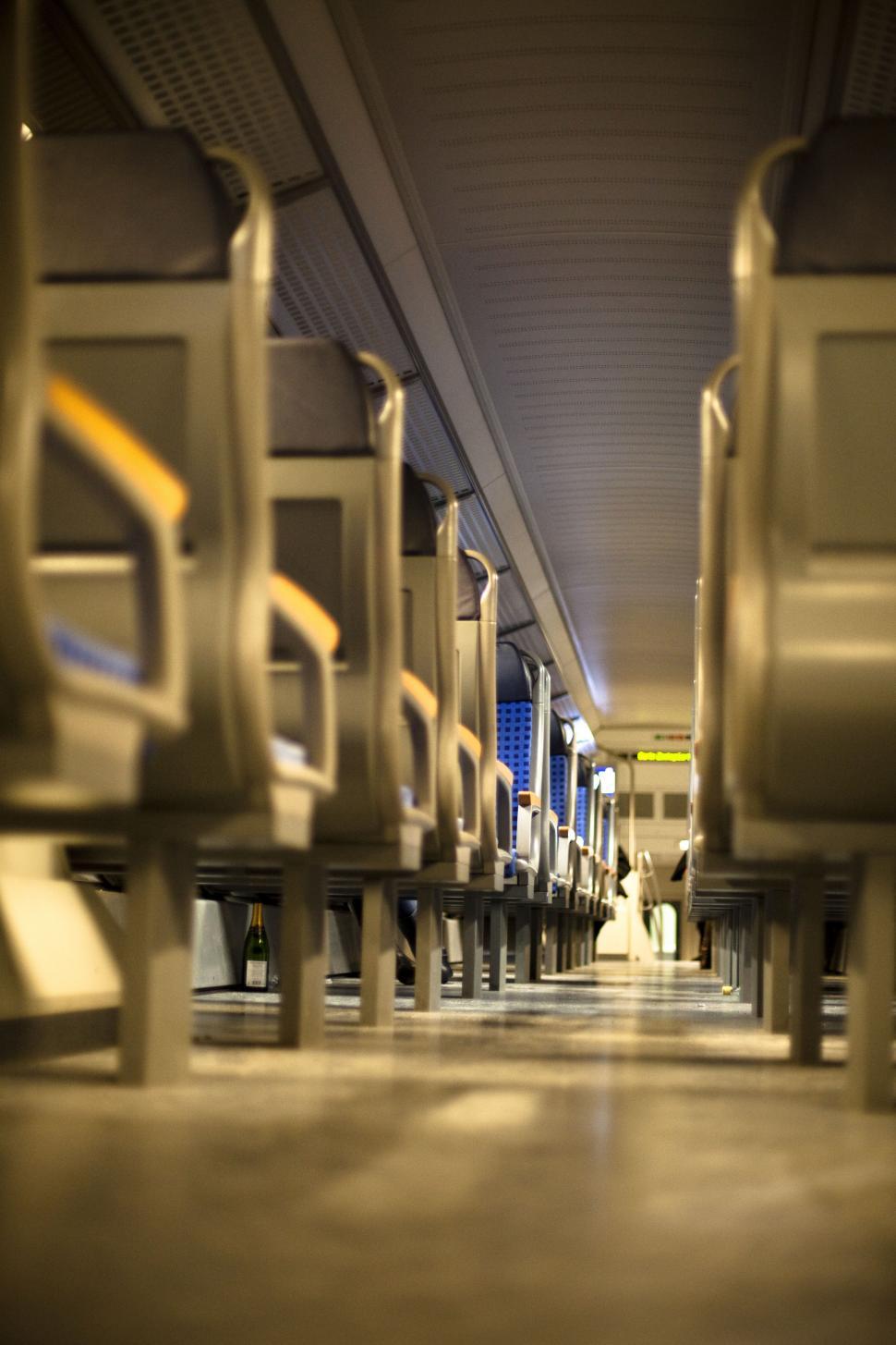 Free Image of Rows of seats in a train 