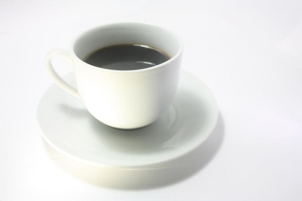 Free Image of white cup saucer black coffee espresso drink hot cafe americano 