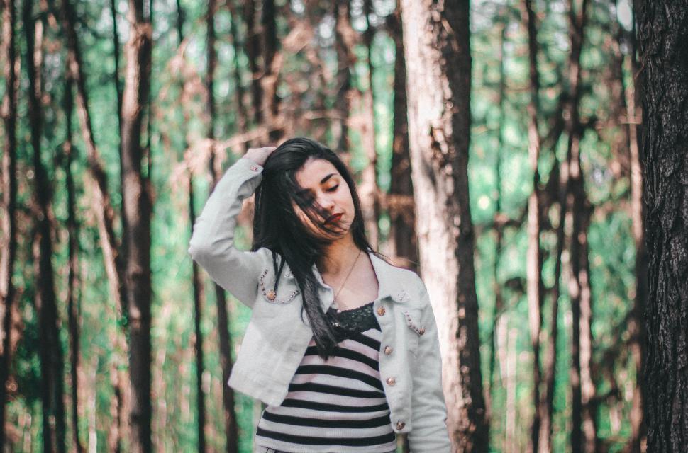 Free Image of A woman in a forest 