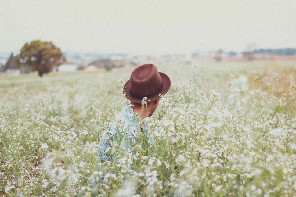 Free Image of A person in a field of flowers 