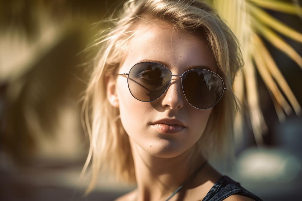 Free Image of A woman wearing sunglasses 