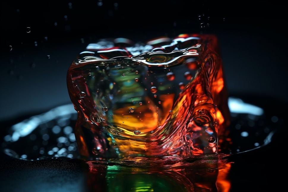 Free Image of A close up of a ice cube 