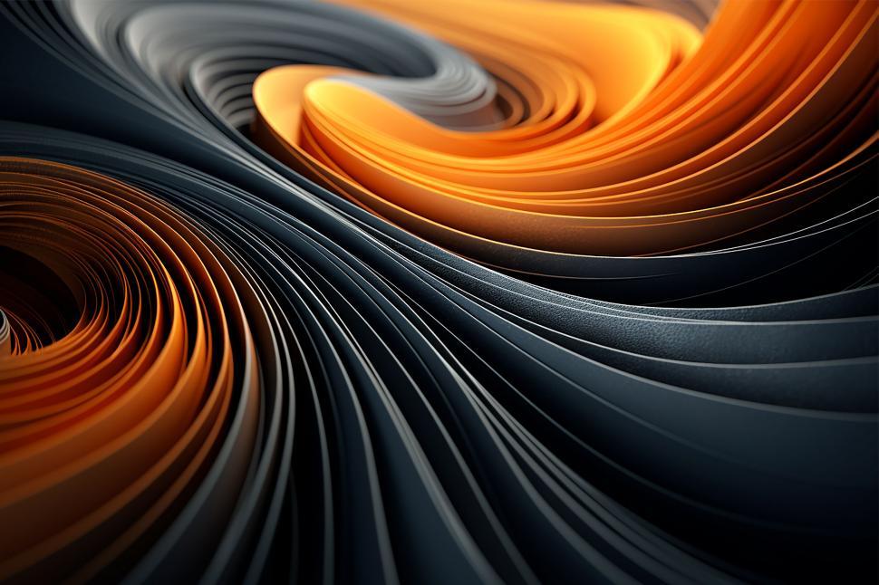 Free Image of A close up of a black and orange swirl 