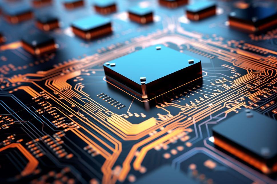 Free Image of A close up of a circuit board 