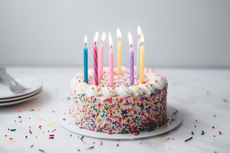 Free Image of A cake with candles on it 