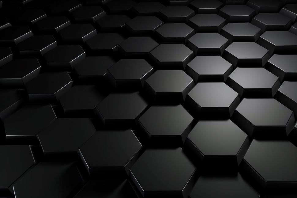 Free Image of A black hexagons on a surface 