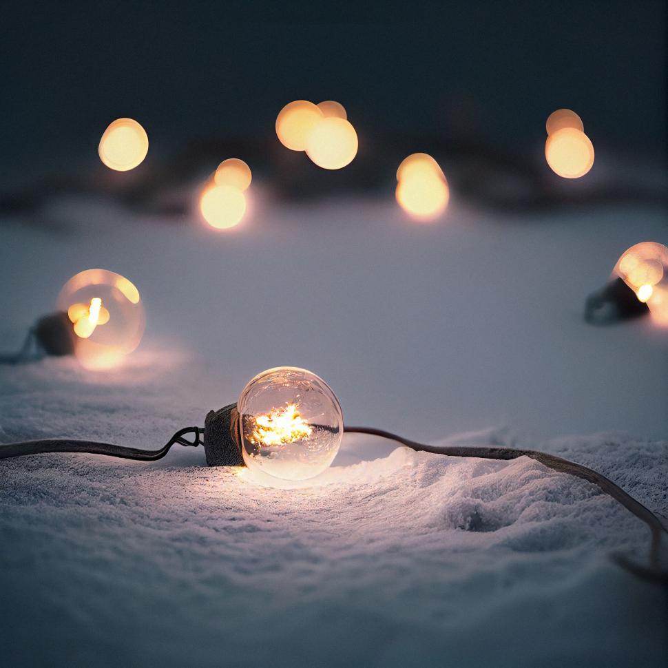 Free Image of A light bulb in the snow 