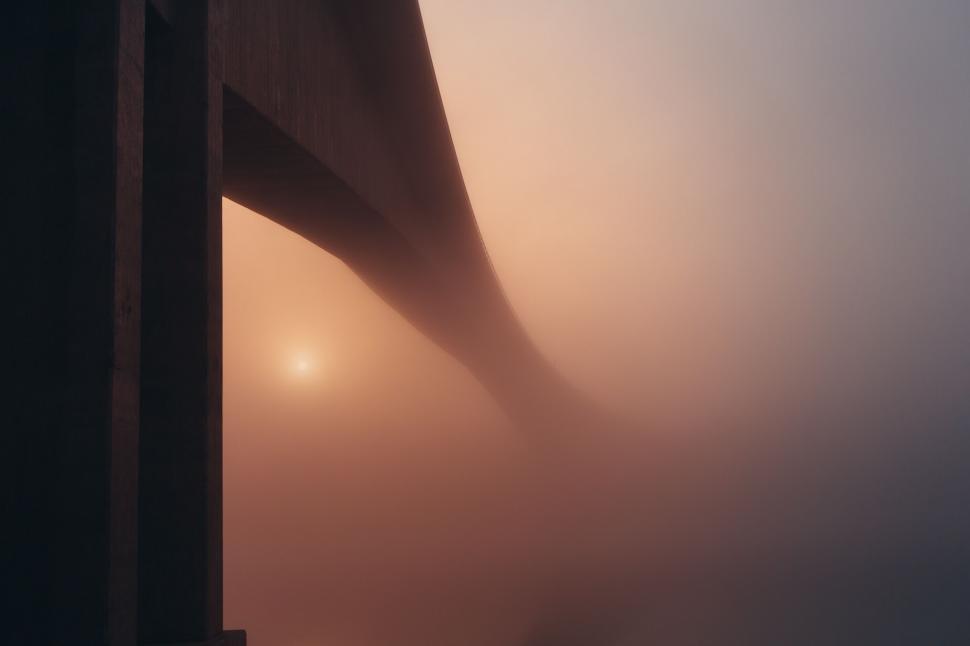 Free Image of A bridge in the fog 