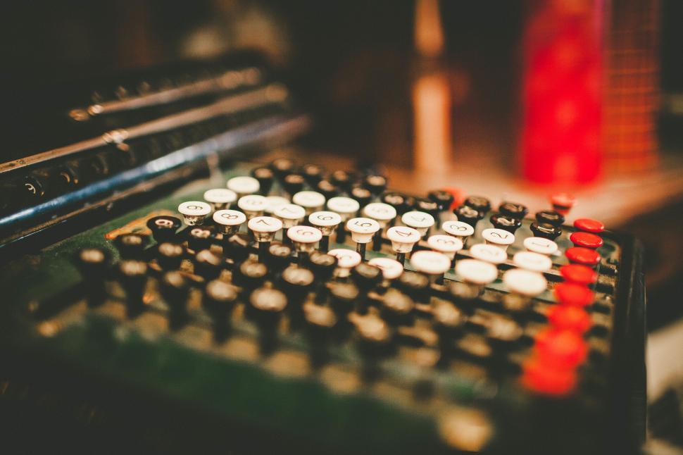 Free Image of A close up of a typewriter 