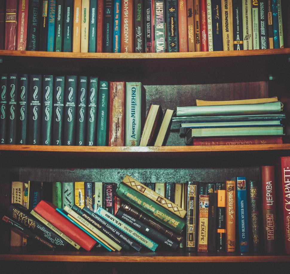 Free Image of A shelf of books 
