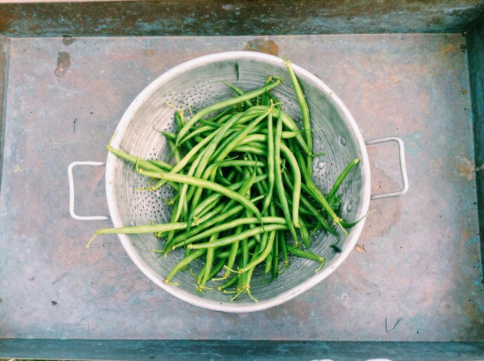 Free Image of A bowl of green beans 
