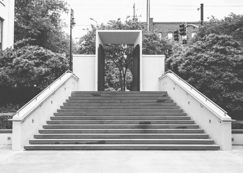 Free Image of A staircase leading to a building 