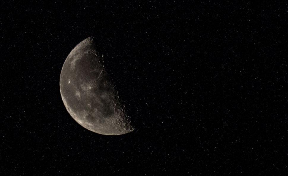 Free Image of A half moon in the sky 