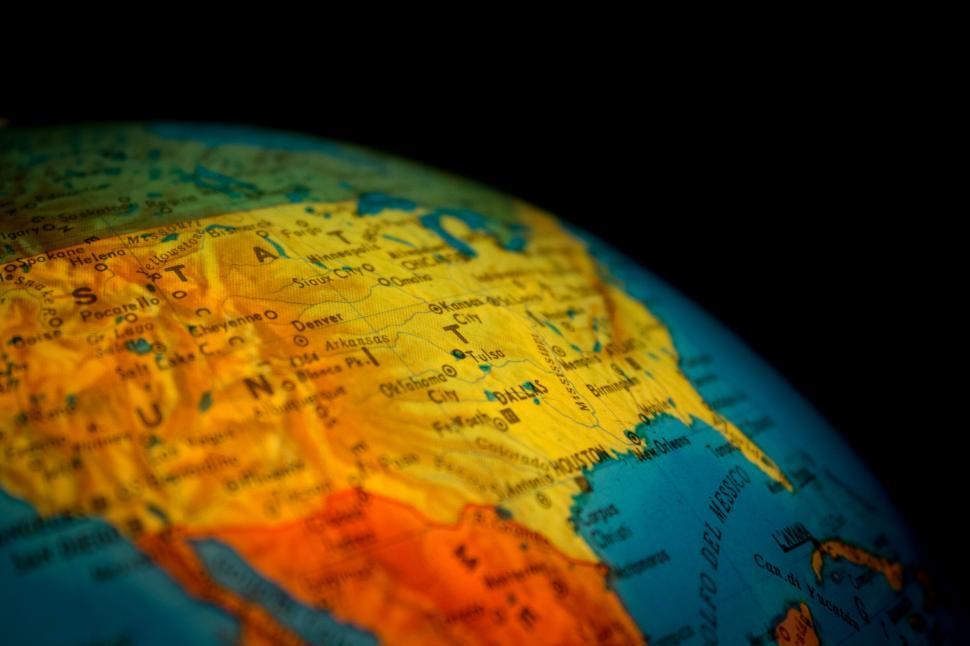 Free Image of A close up of a globe 