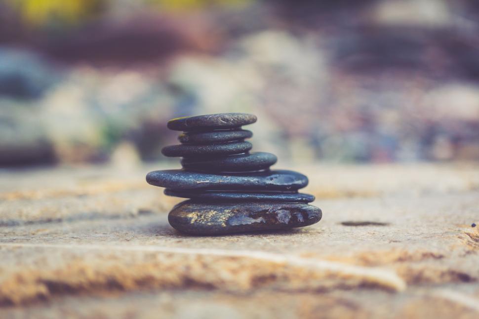 Free Image of A stack of rocks on a rock 