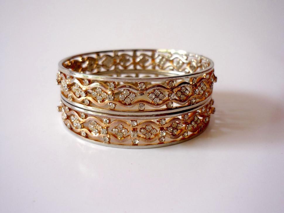 Free Image of Three Gold Rings With Diamonds 