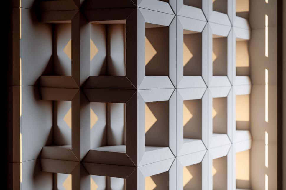 Free Image of A white cubes with a pattern 
