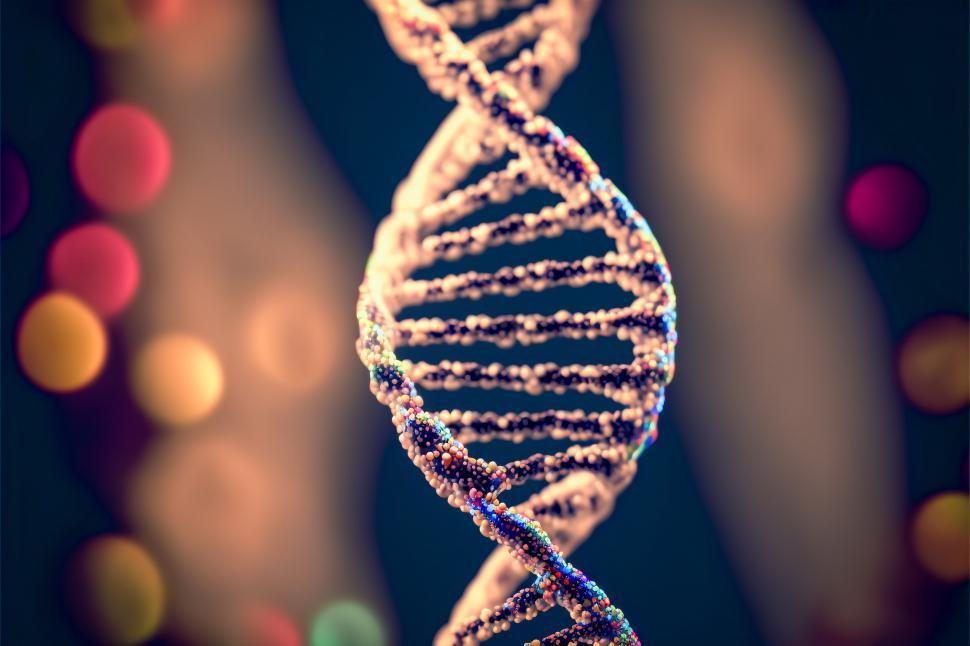 Free Image of Illuminated DNA double helix structure 