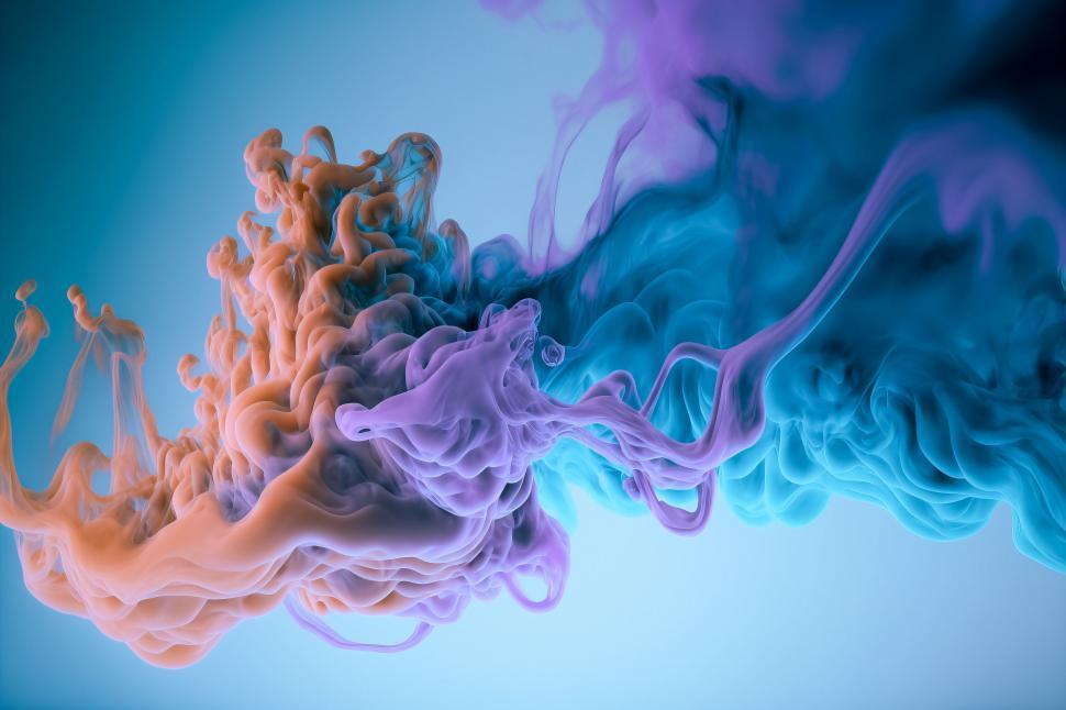 Free Image of Abstract purple and blue smoke cloud 