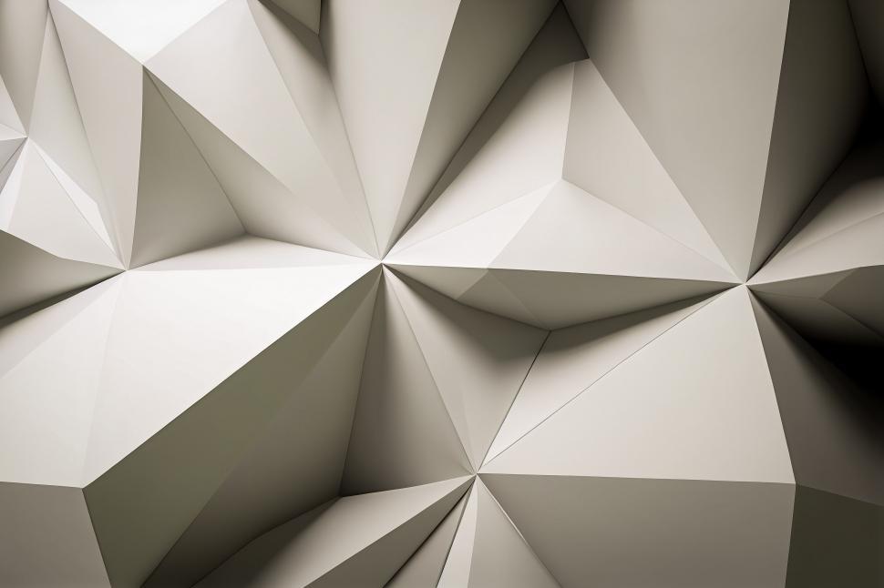 Free Image of Detail of geometric 3D paper shapes 