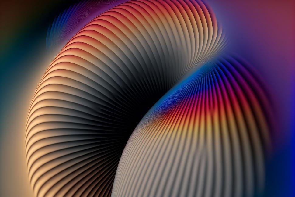 Free Image of Abstract colorful 3D wave pattern 