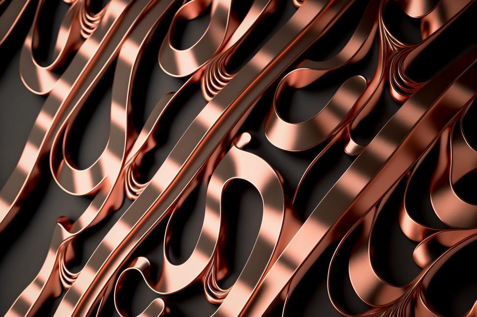 Free Image of Copper abstract twisted design element 