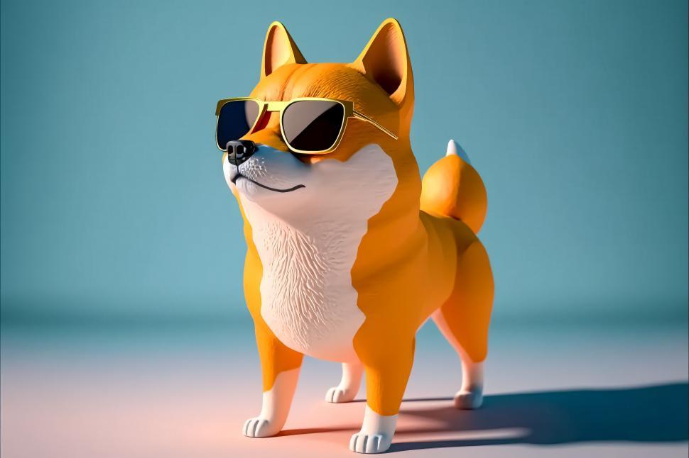 Free Image of Stylish doggo rocking sunglasses 3D art 