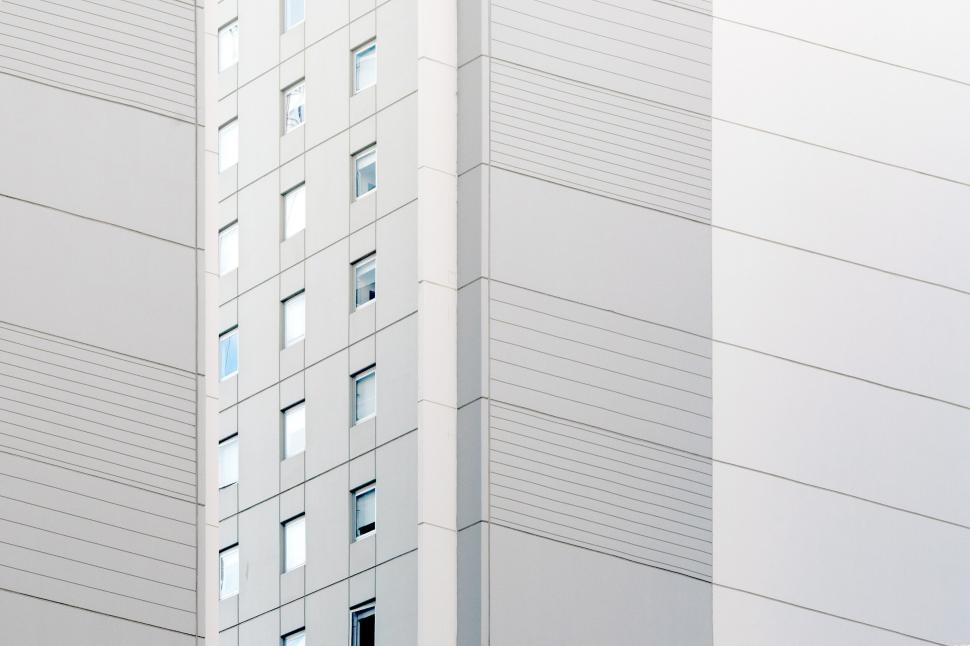Free Image of Modern building facade with geometric pattern 