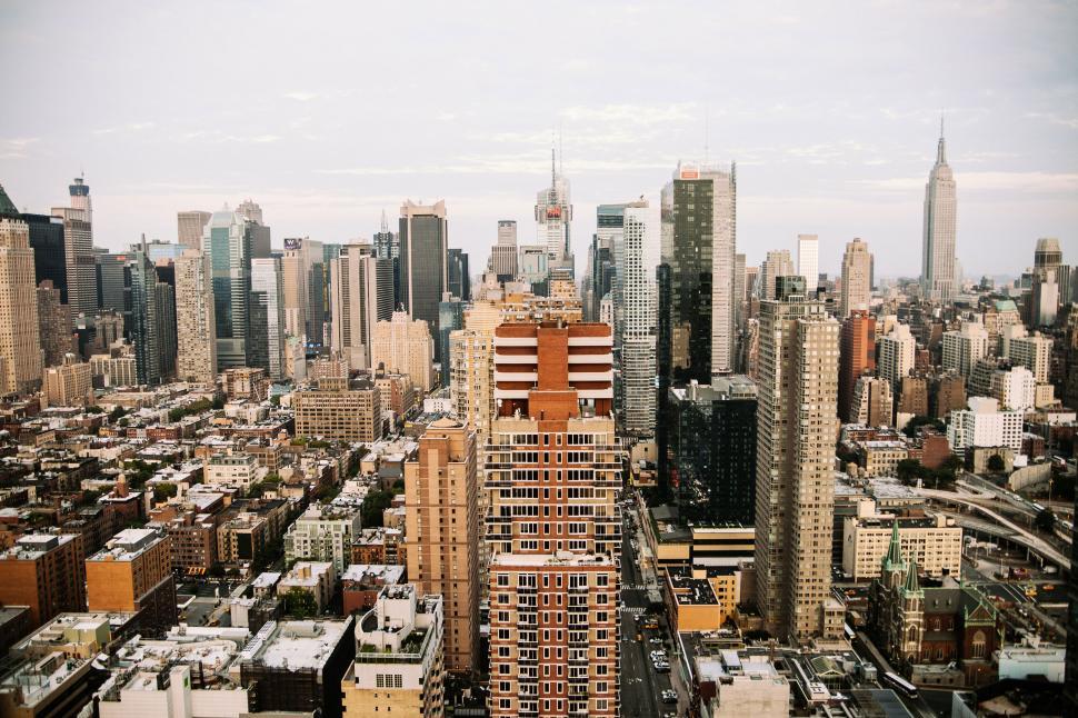 Free Image of New York City skyline from above 