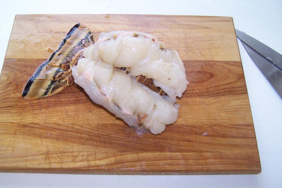 Free Image of Split Lobster on Cutting Board 2 