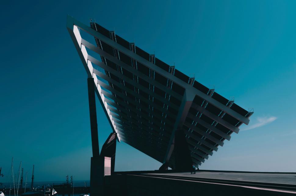 Free Image of Modern solar panel architecture against sky 