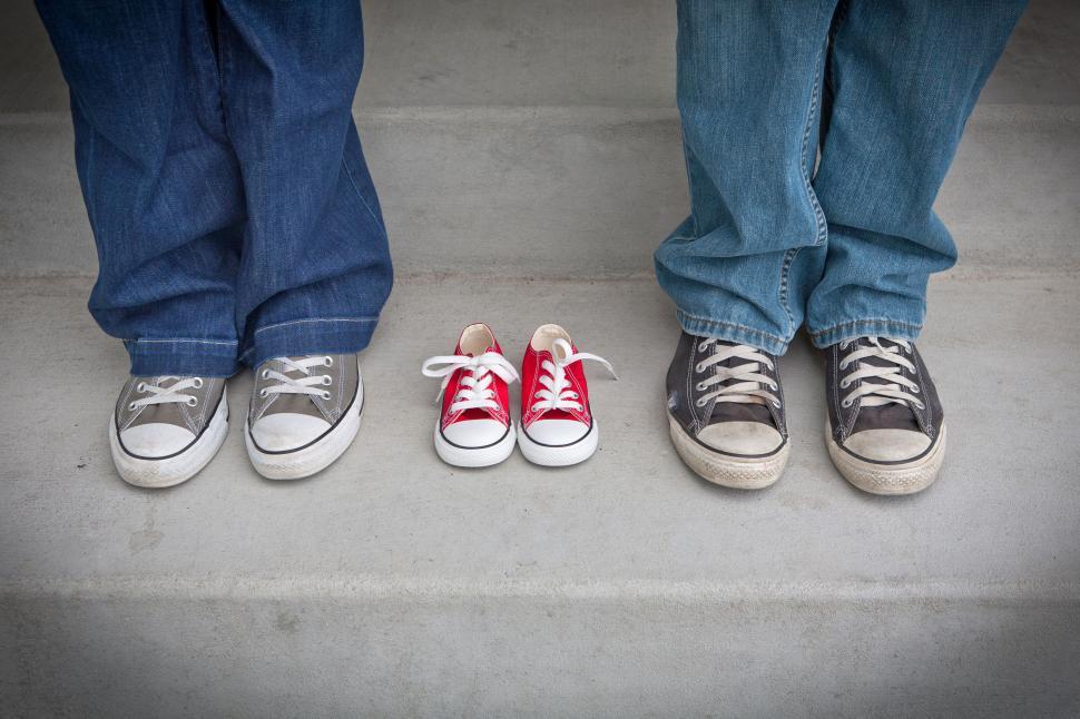 Free Image of Family shoes Two adults and a child s pair 
