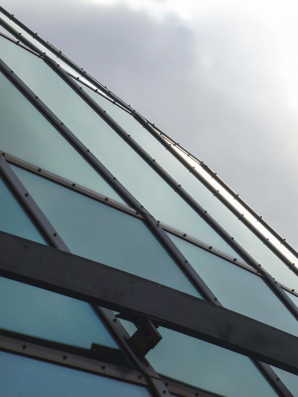 Free Image of Modern architectural detail of glass facade 