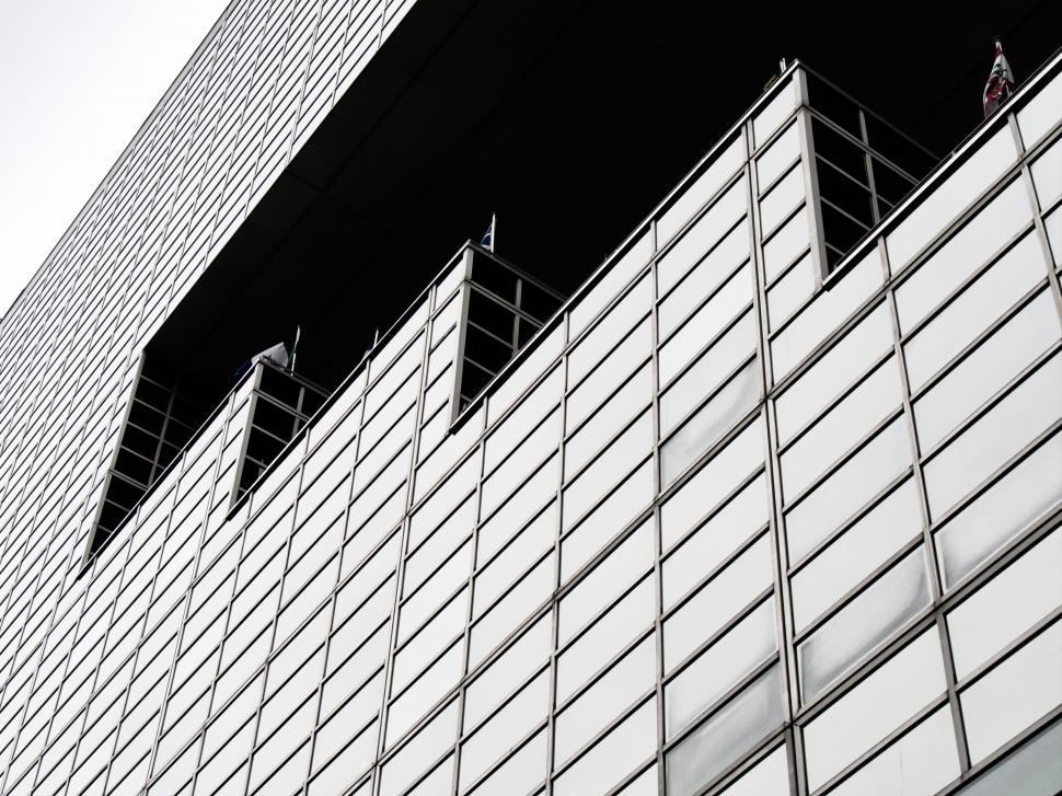 Free Image of Modern skyscraper facade in monochrome 